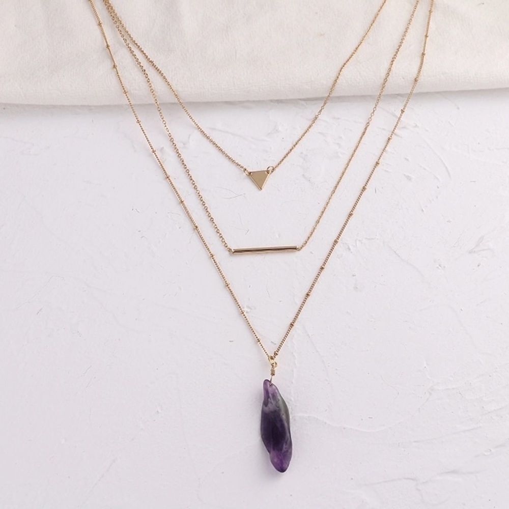 Three layers gold plated necklace - Picture 4 of 7
